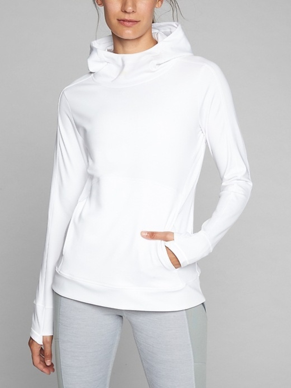 Athleta Stowe Pullover Long Sleeve Hoodie | Bright White | Medium